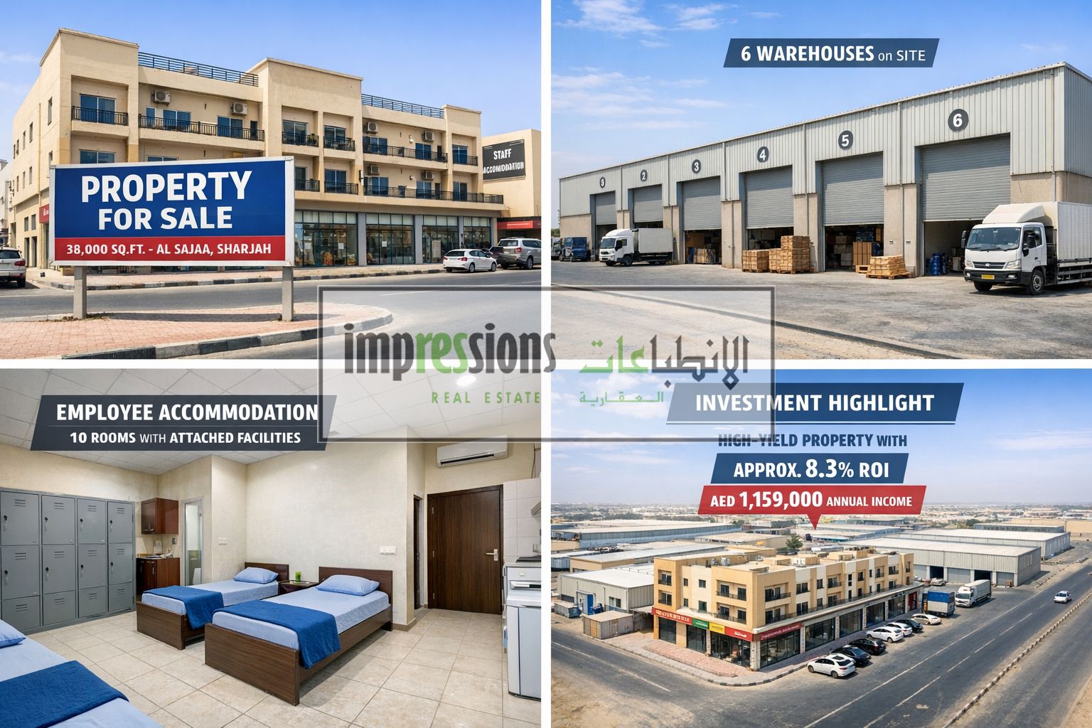 Excellent ROI with mixed-use income (residential, commercial & warehouses)