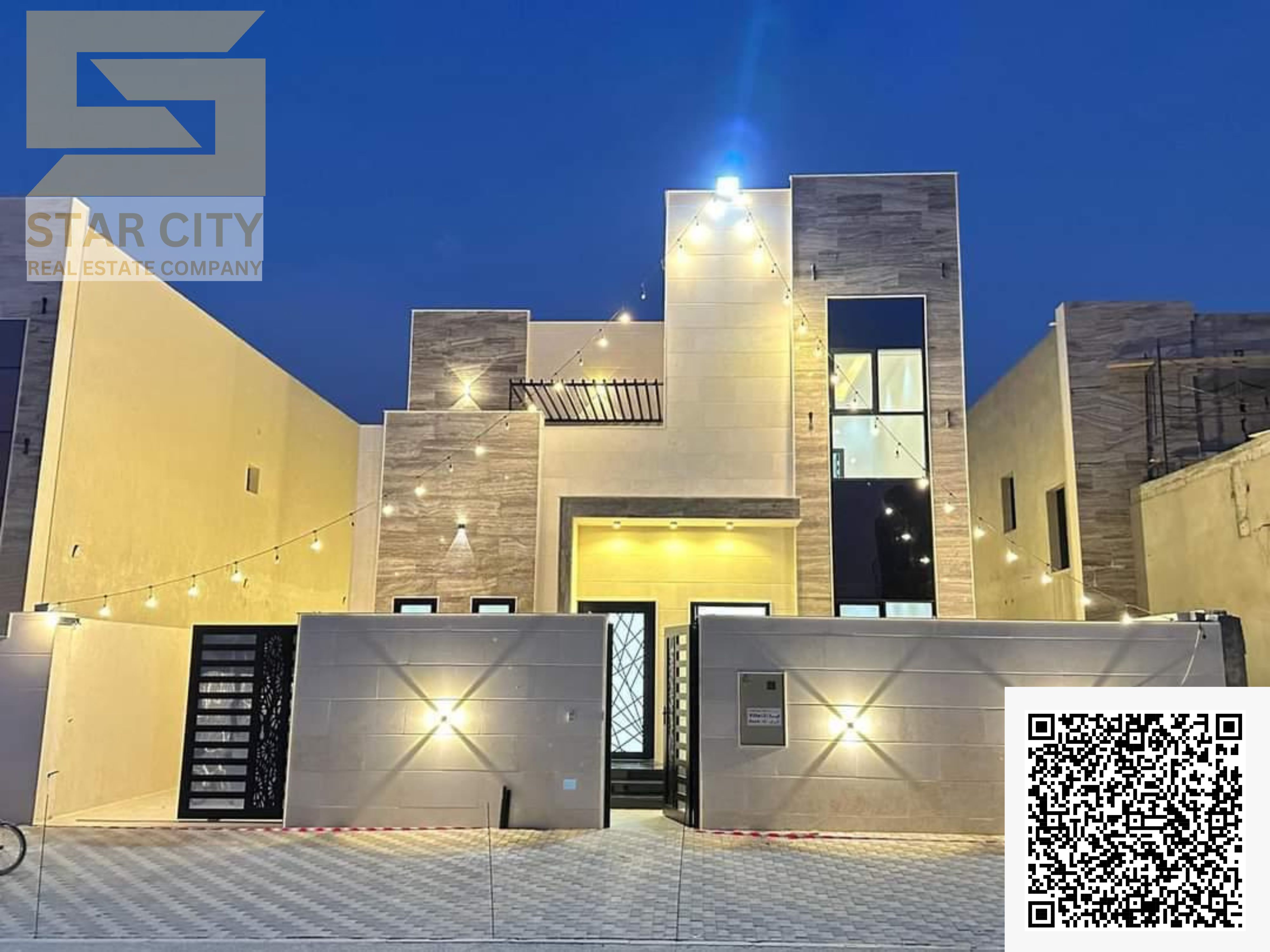 Luxury villa for rent in Al Zahia, first occupancy, 4 master bedrooms with a roof terrace. Price: 95k