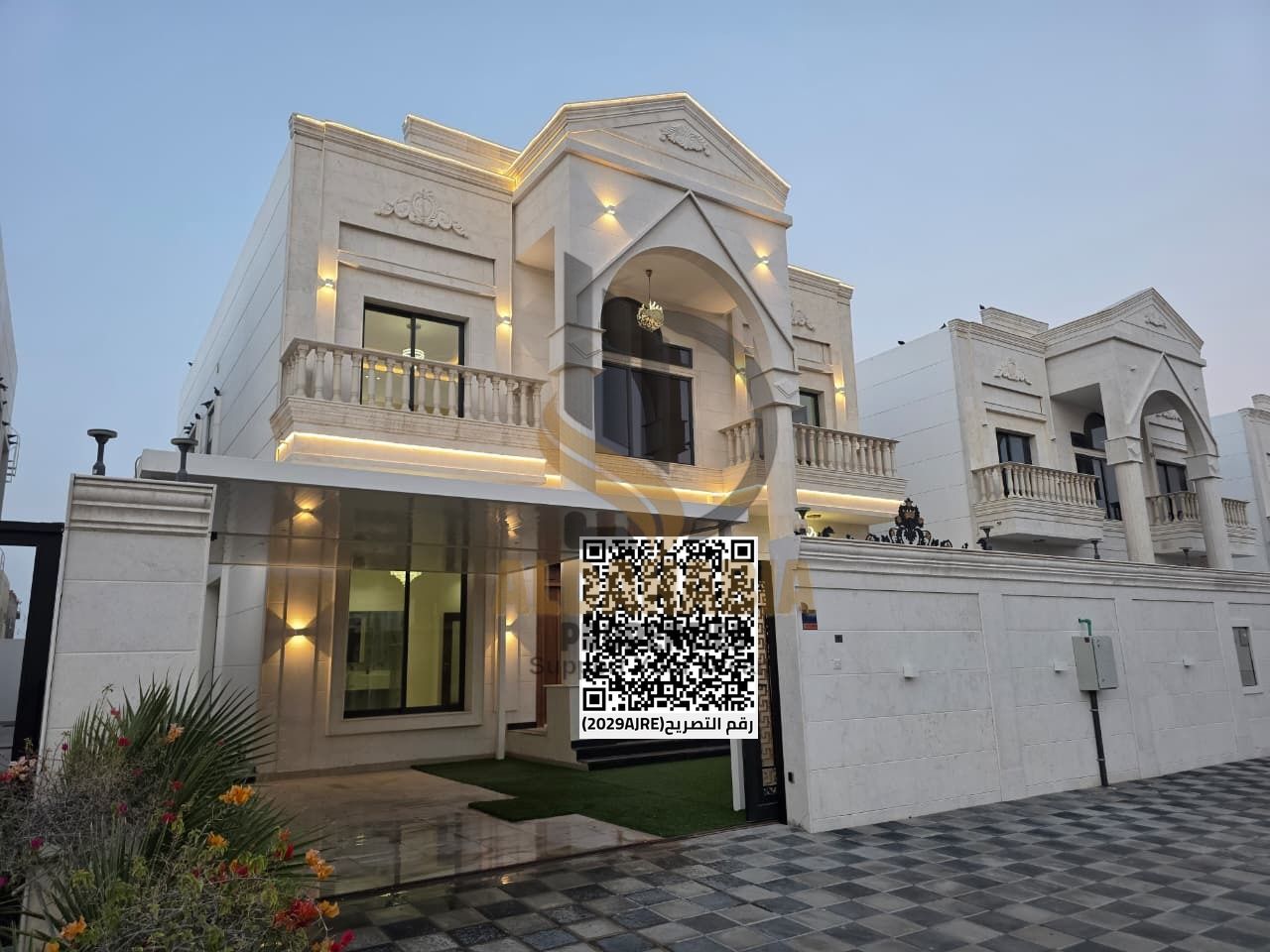 Modern classic-style villa in a prime location, opposite a mosque and behind Al Hamidiya Park, ideal for luxury family living.