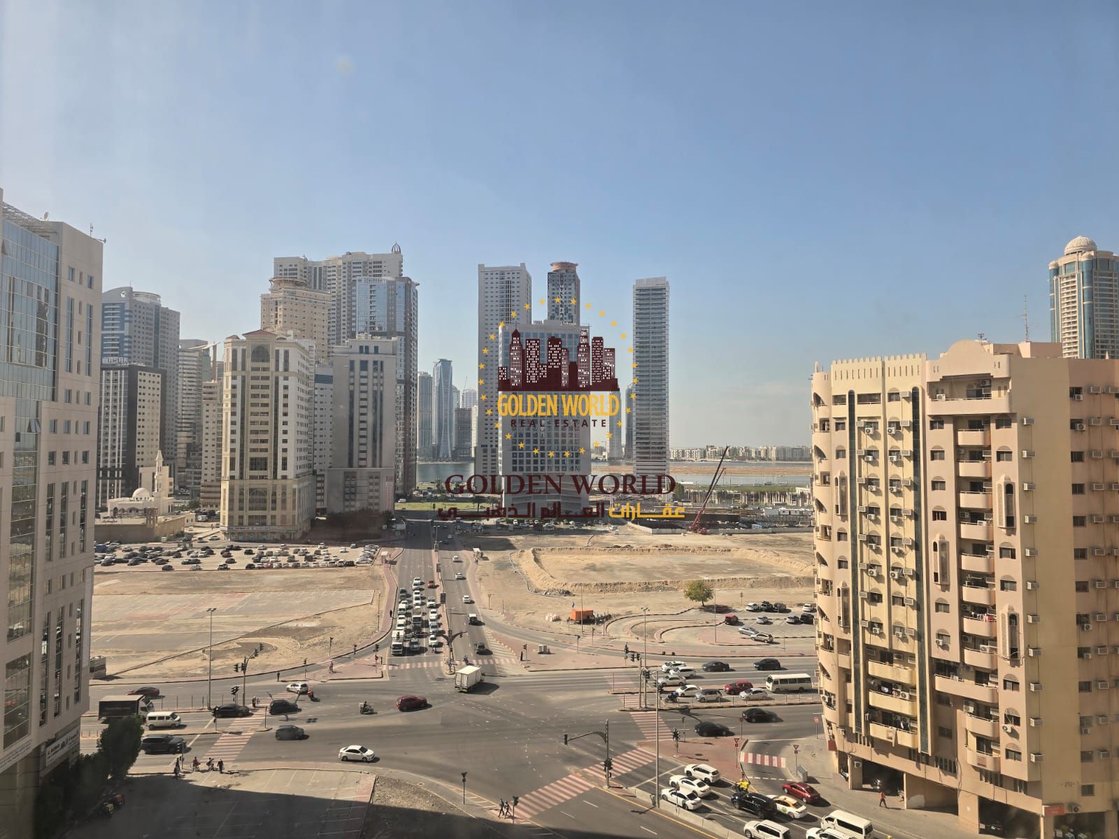 2 master bedroom apartment with living room in Al Majaz 2, 3 bathrooms, spacious layout, open sea view, prime location with direct Dubai access, 4 or