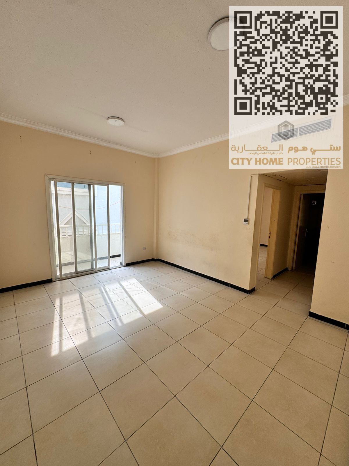 A large 1-bedroom apartment (1BHK) is available for annual rent in Al Nuaimiya, Ajman, located in a high-quality family residential building. The apar