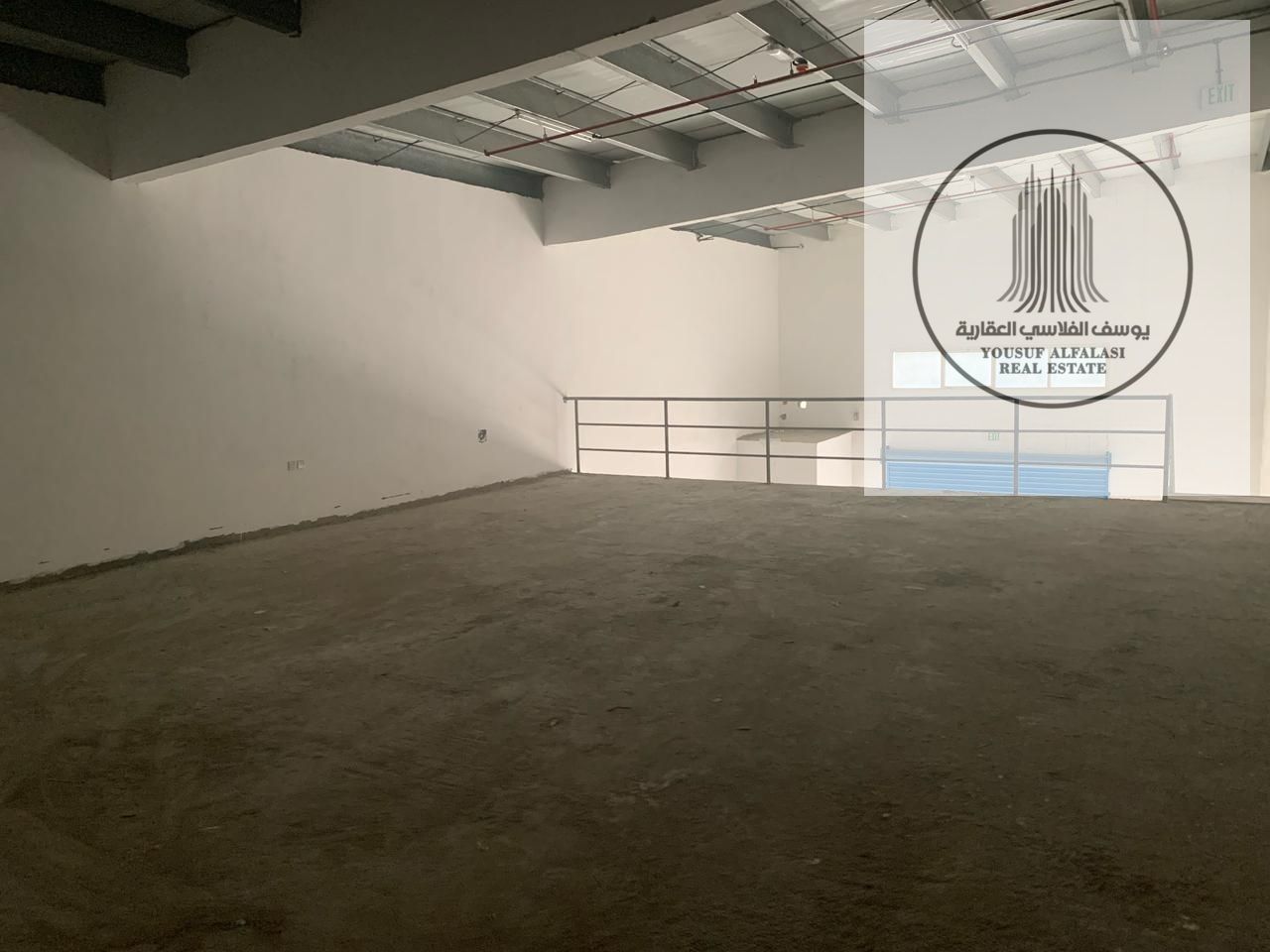 For rent: Brand new warehouse in Al Jurf Industrial, 2,940 sq ft with mezzanine, 22 kW 3-phase power, ready now