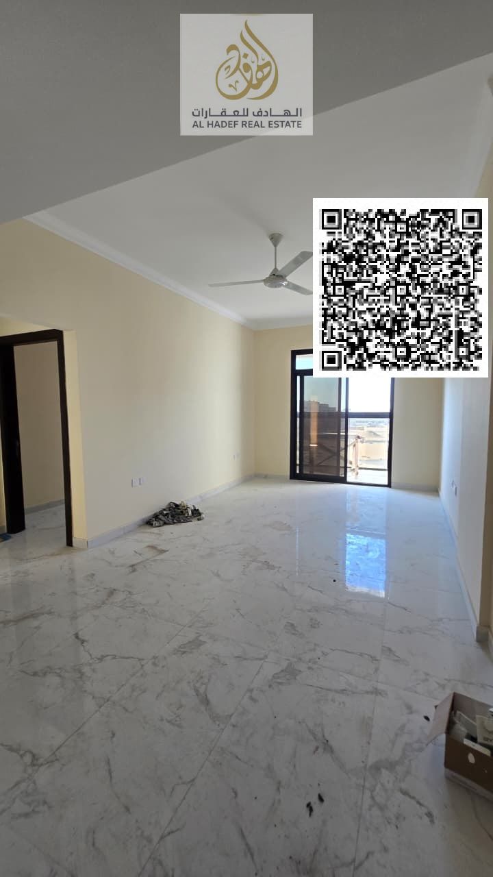 Two bedrooms, a living room, three bathrooms, and a balcony. . First occupancy. Excellent finishing and spacious. Prime location in Al Jurf 3, close to