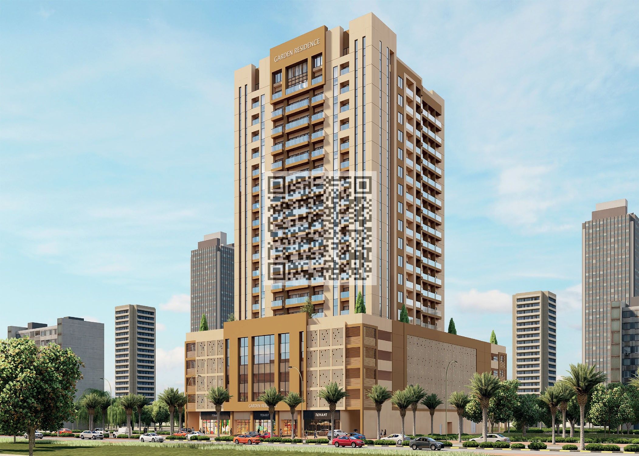 Elegant Brand New Studio with Balcony & Parking – Garden Residences
