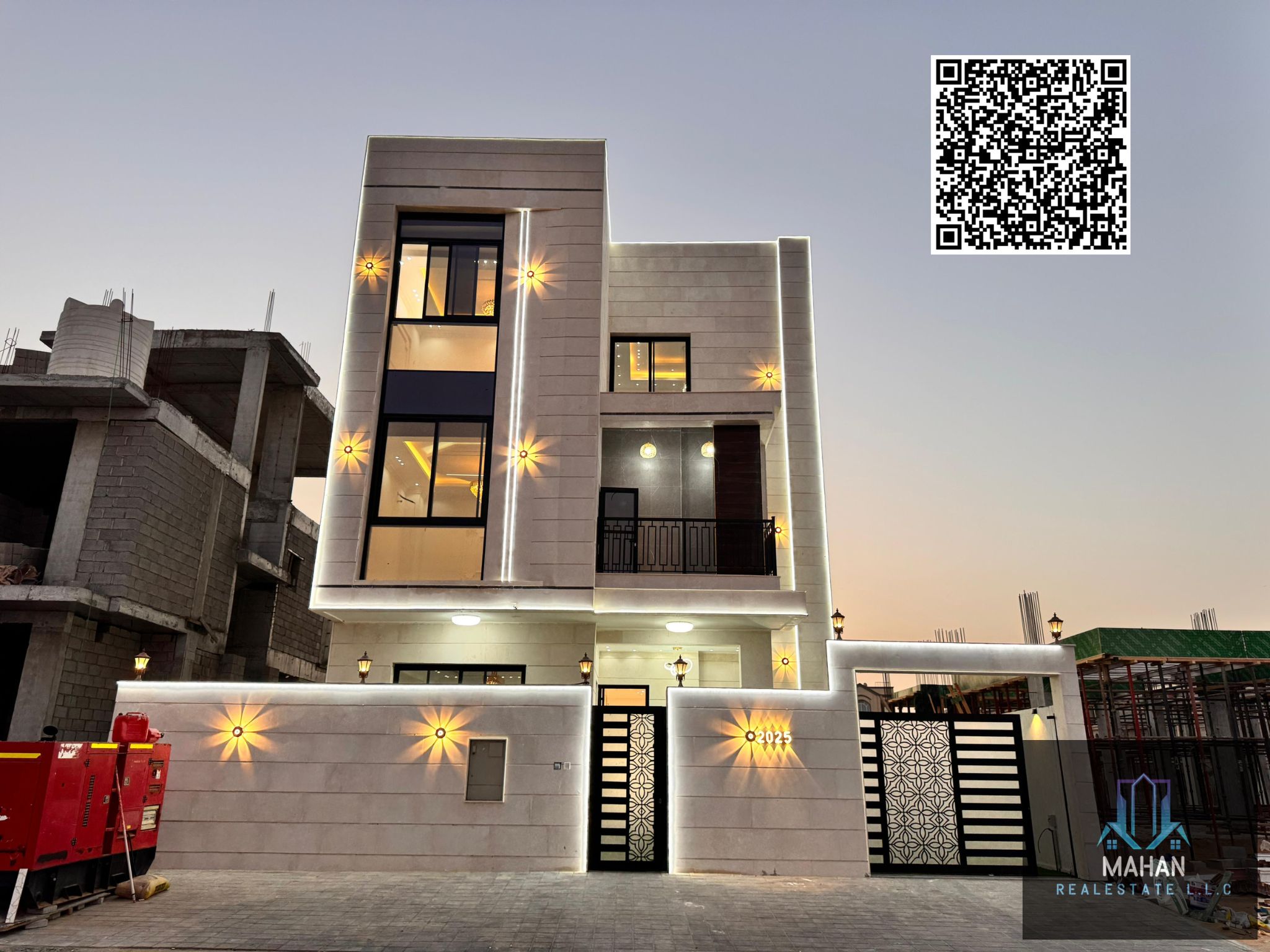 A luxury modern villa for sale in Al Zahya Area – Ajman, located in a prime and quiet neighborhood, close to all essential services and main roads, offering a lifestyle that combines luxury, privacy, and ultimate comfort. This V. I. P villa is designed with