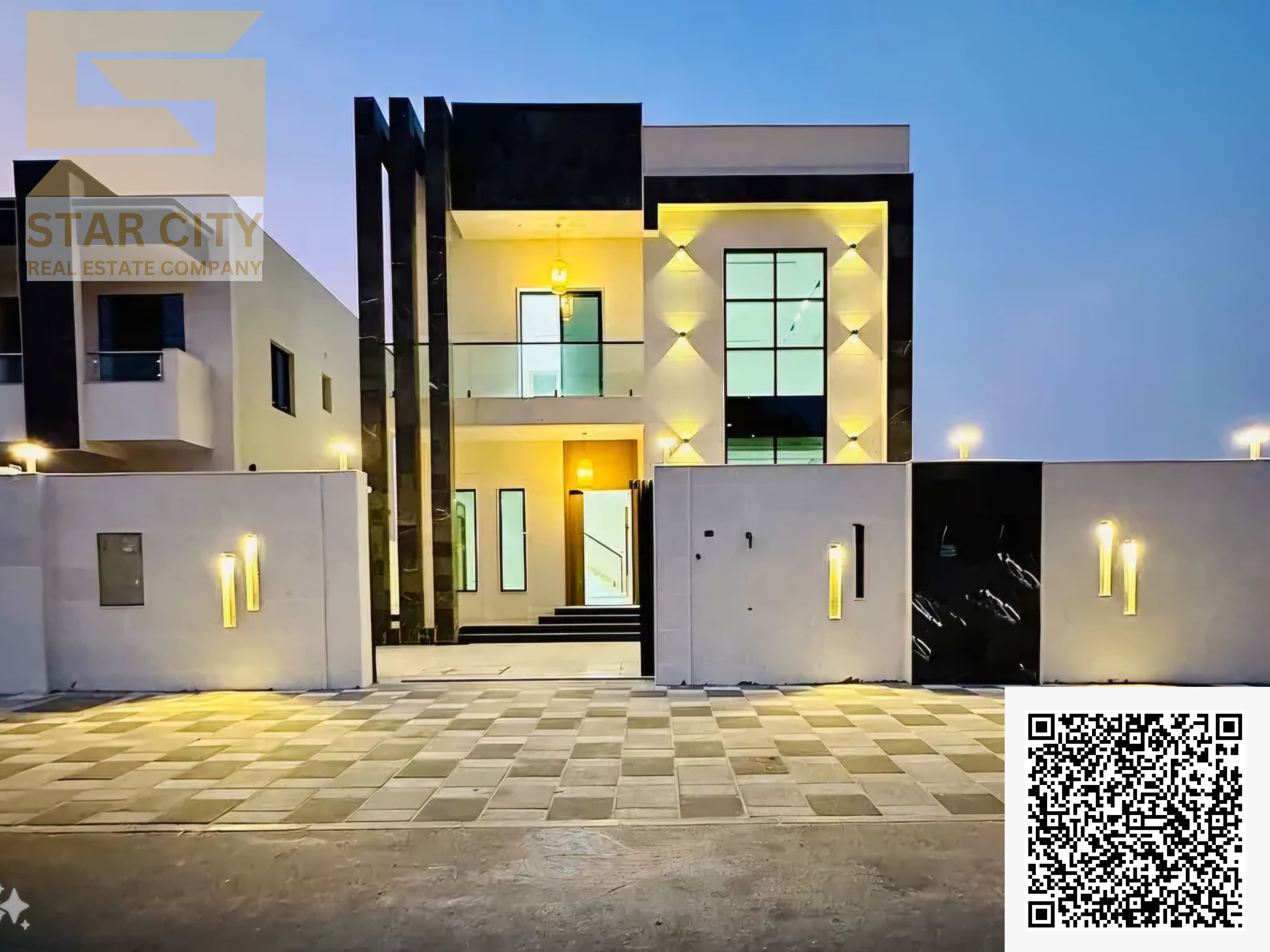 Villa for rent in Al-Haliou, modern design, first occupancy, central air conditioning, 4 master bedrooms, price 95K
