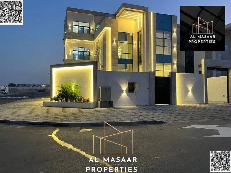Luxury corner villa for sale in Al-Haliyo 2 area. 6 bedrooms, living room, majlis, swimming pool, roof terrace, and elevator. Attractive price include