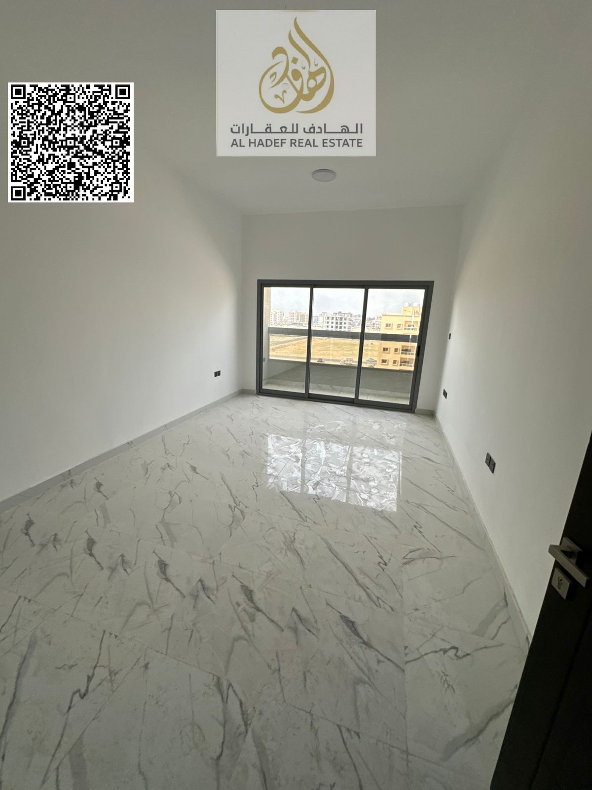 One bedroom, living room, balcony, two bathrooms, kitchen, built-in wardrobes, first occupancy, Al Jurf 3, 33,000