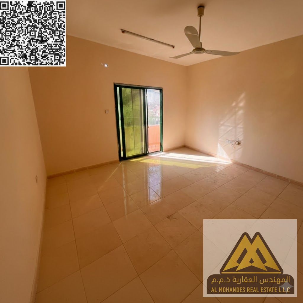 Very spacious areas | Prime location close to services and near Sharjah | No air conditioning | Balcony with a stunning view