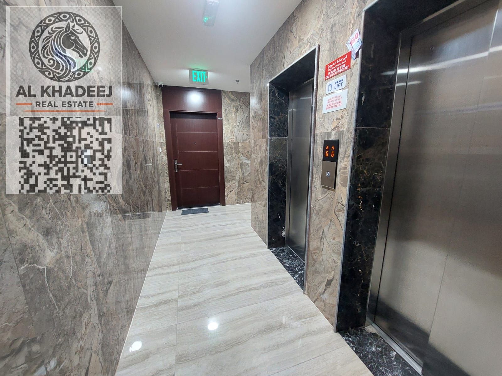 2BR apartment in Al Jurf 3, master rooms, closed hall, large kitchen, 3 baths. Annual rent AED 43,000 with flexible payments and parking options