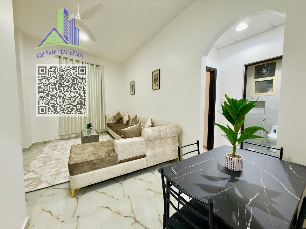 Furnished one-bedroom apartment for monthly rent - new furniture - first occupancy - Al Rashidiya 3 - opposite the Ladies' Park