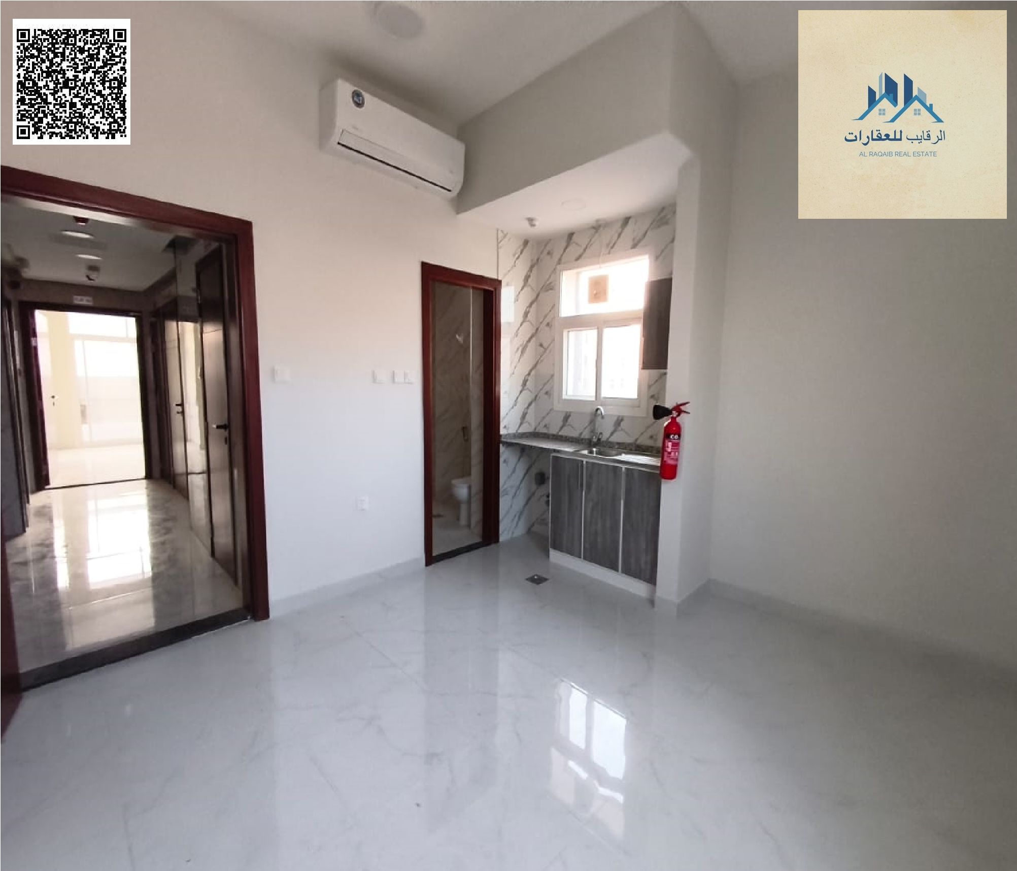 Studio apartment for rent, first occupancy — Al Alia area, Ajman, overlooking Tiger Downtown Ajman