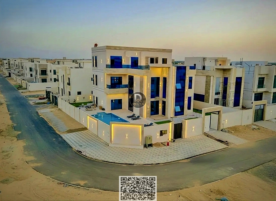 The most luxurious villas in Ajman, complete with an elevator. The price includes furnishings, electricity, water, air conditioning, and registration