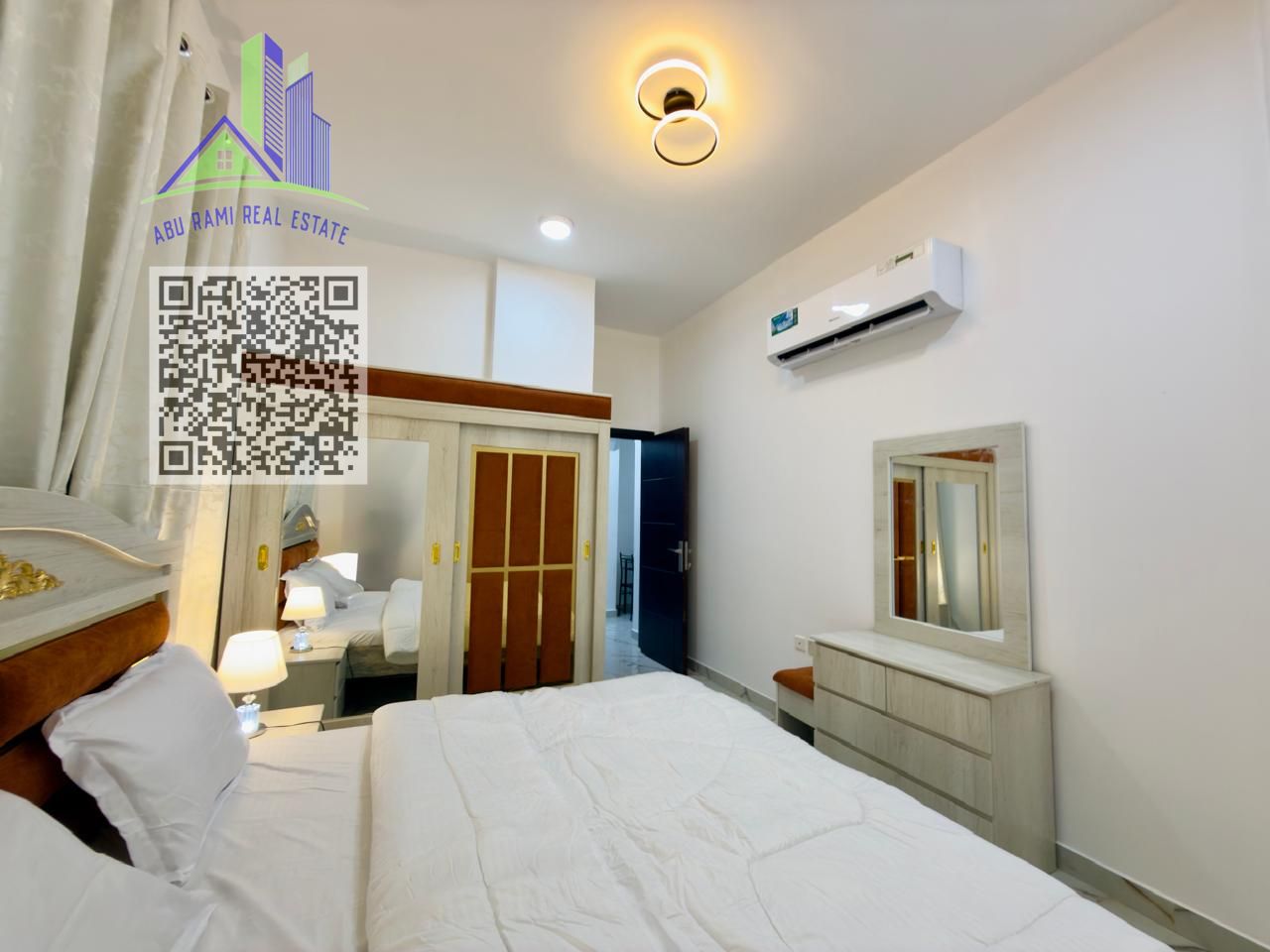 Furnished building, first occupancy, available for monthly rent. Studio apartment available for rent 3500- 1bh. 4300 AED,next to Rashidiya Ladies Park.