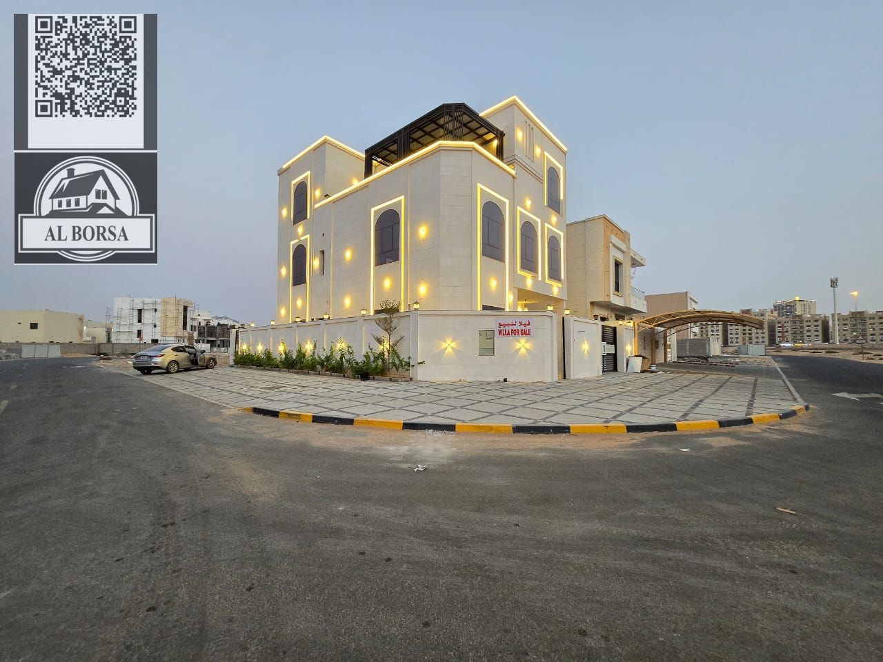 Luxury villa for sale – Al Amrah, Ajman | 7 master bedrooms + majlis + living room + kitchen + maid's room | AED 2,250,000 including registration