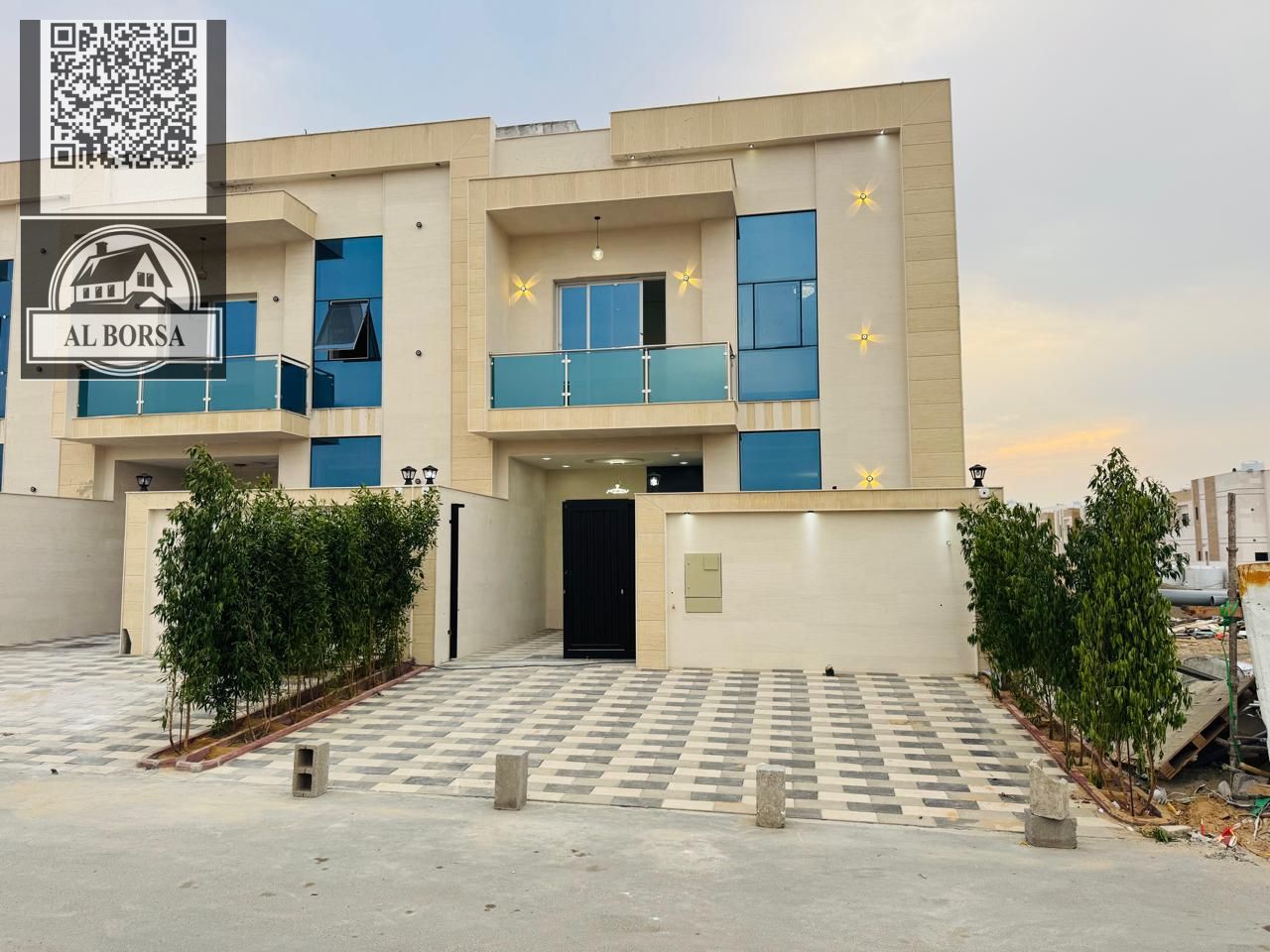 Villa for sale – Al Helio 2, Ajman | 5 master bedrooms + majlis + living room + maid's room | Two floors and a roof | Central air conditioning | Pr