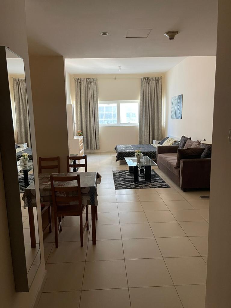 Furnished studio apartment for monthly rent, the largest studio apartment in Ajman.