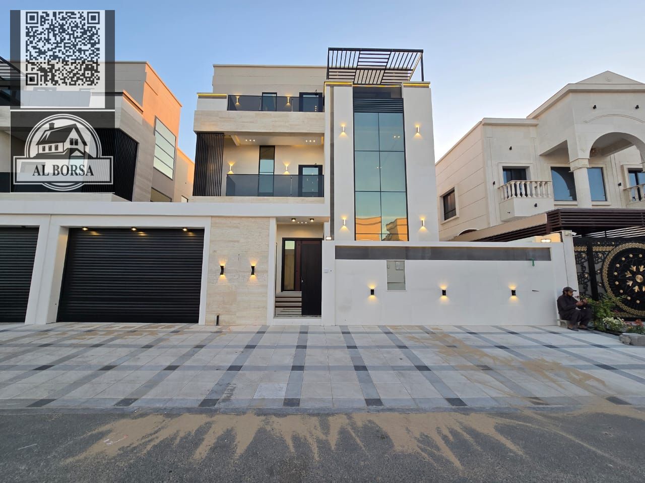 Villa for rent – Al Bahia, Ajman | Modern | 5 bedrooms + 2 living rooms + Majlis + Large kitchen + Yard + Swimming pool | Annual rent AED 150,000