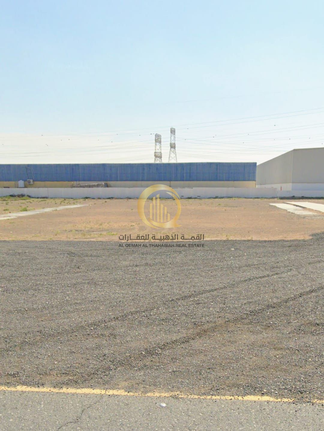 For sale: industrial land in Industrial Area 18. Land area: 41,650 sq ft. Excellent location on 24th Street, second row on Mleiha Street.