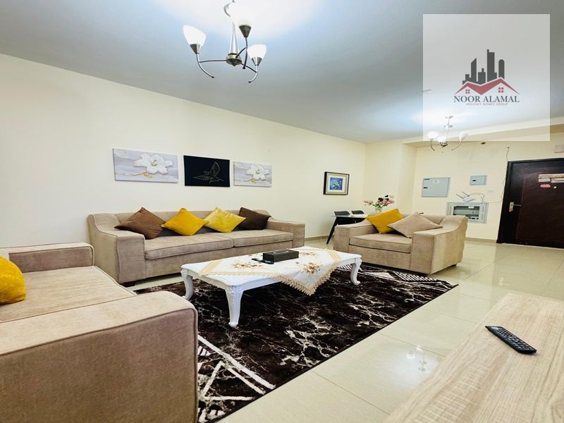 Sharjah, Al Taawun, behind D2D. On the Dubai exit. One bedroom, living room, kitchen, bathroom, and balcony. Price 5000 AED including internet only. S