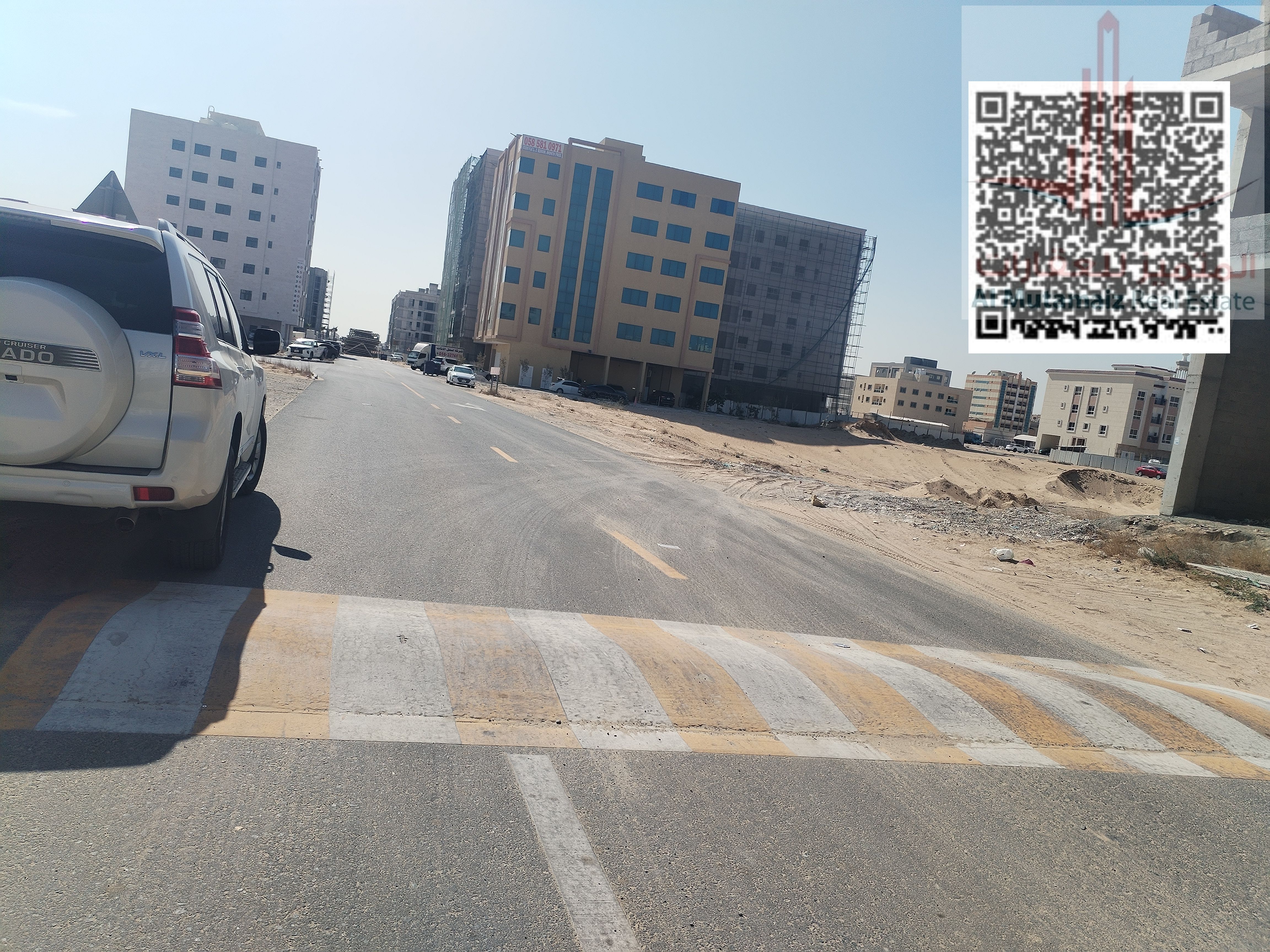 Commercial land for sale in Ajman, Al Jurf - Industrial Area 3, in an excellent location, corner of a street and a lane, close to Al Maktoum Street