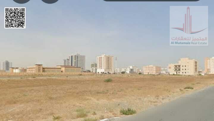 Land for sale in Ajman, Al Jurf Industrial Area 3, residential/commercial (G+6), area 13,455 sq ft, front and back street. Asking price: AED 4,600,000
