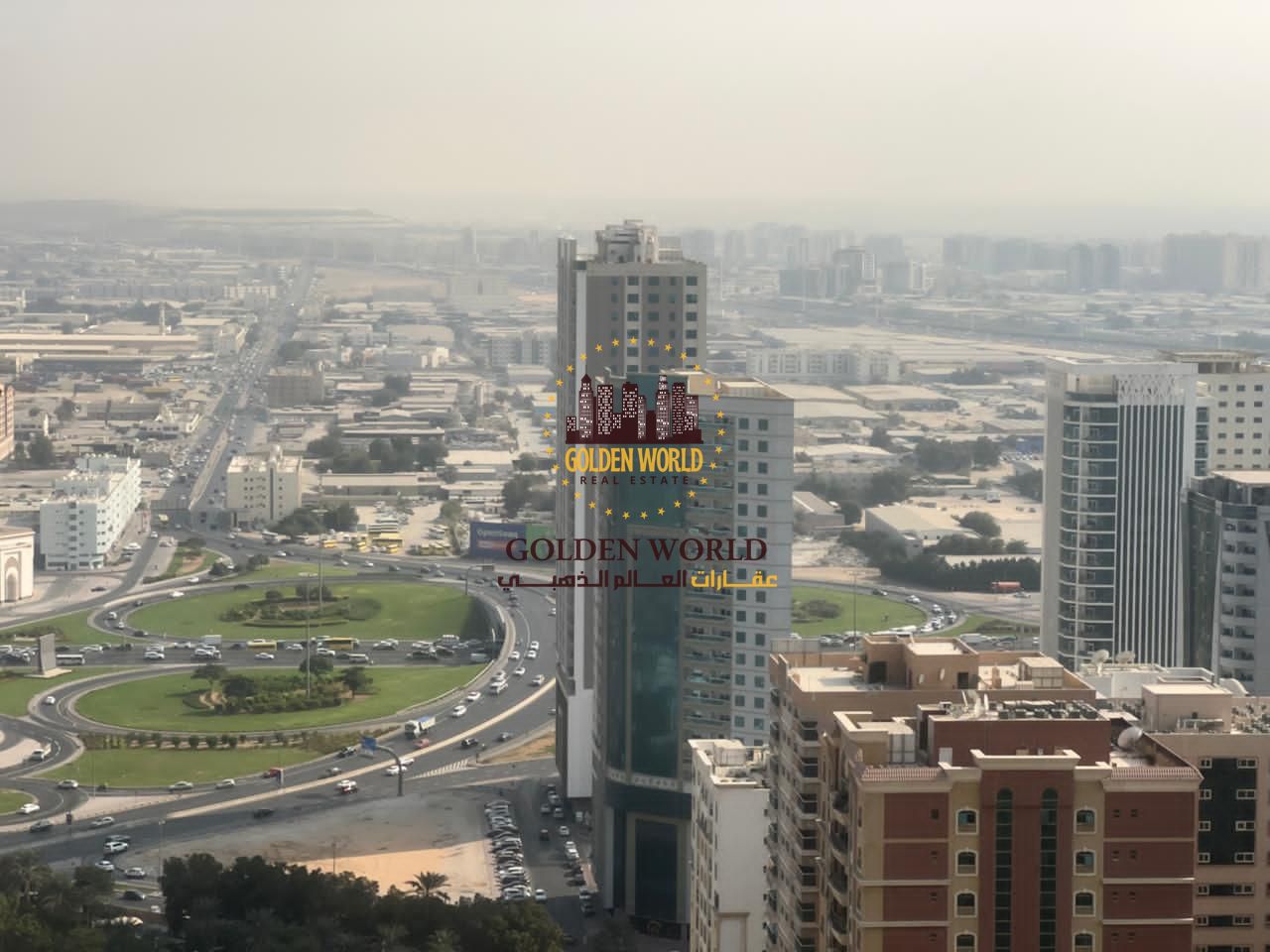 2 master bedroom apartment with living room and balcony, maid’s room, 3 bathrooms, parking, open sunny views, prime location near Dubai exit.