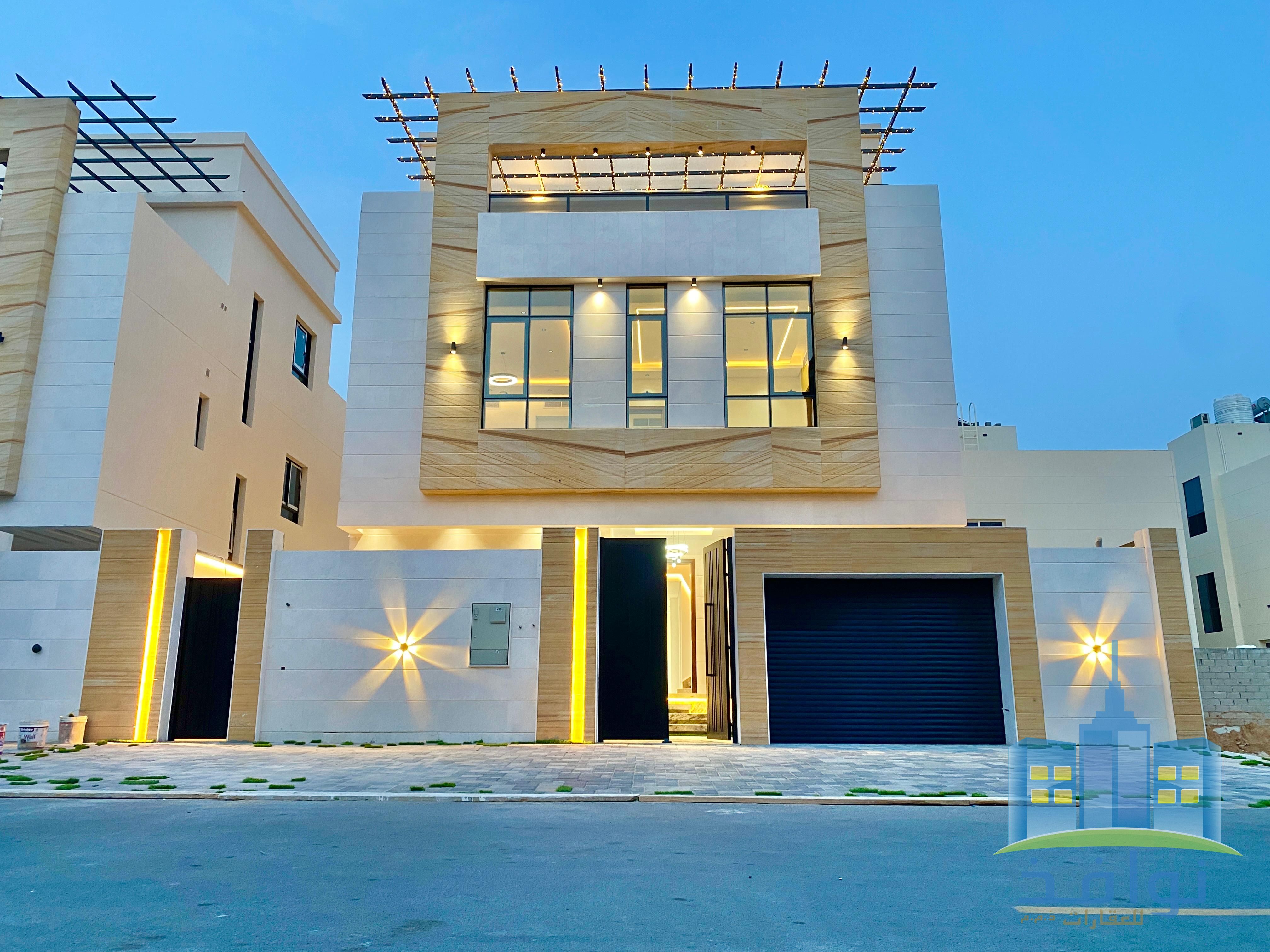 A three-story villa with luxurious finishes and spacious area.