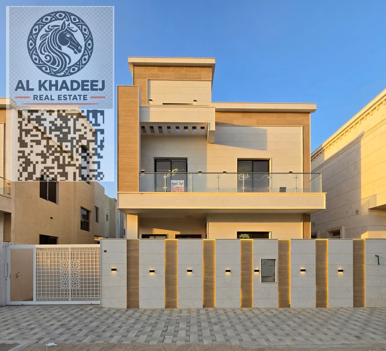 For sale: Brand new 3-story villa with high-quality finishing in Al Yasmeen area, Ajman, opposite Al Rahmaniya exit, Sharjah