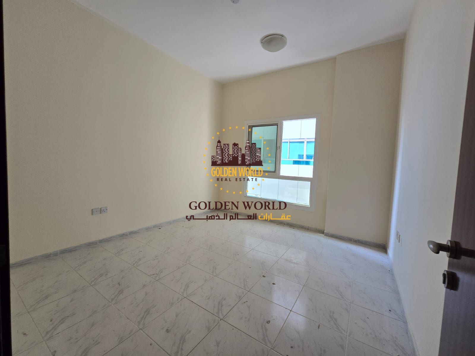 3BR apartment with living room in Al Majaz, Sharjah. Balcony, open view, 3 baths, swimming pool, free maintenance, 24/7 security. Family only. First p