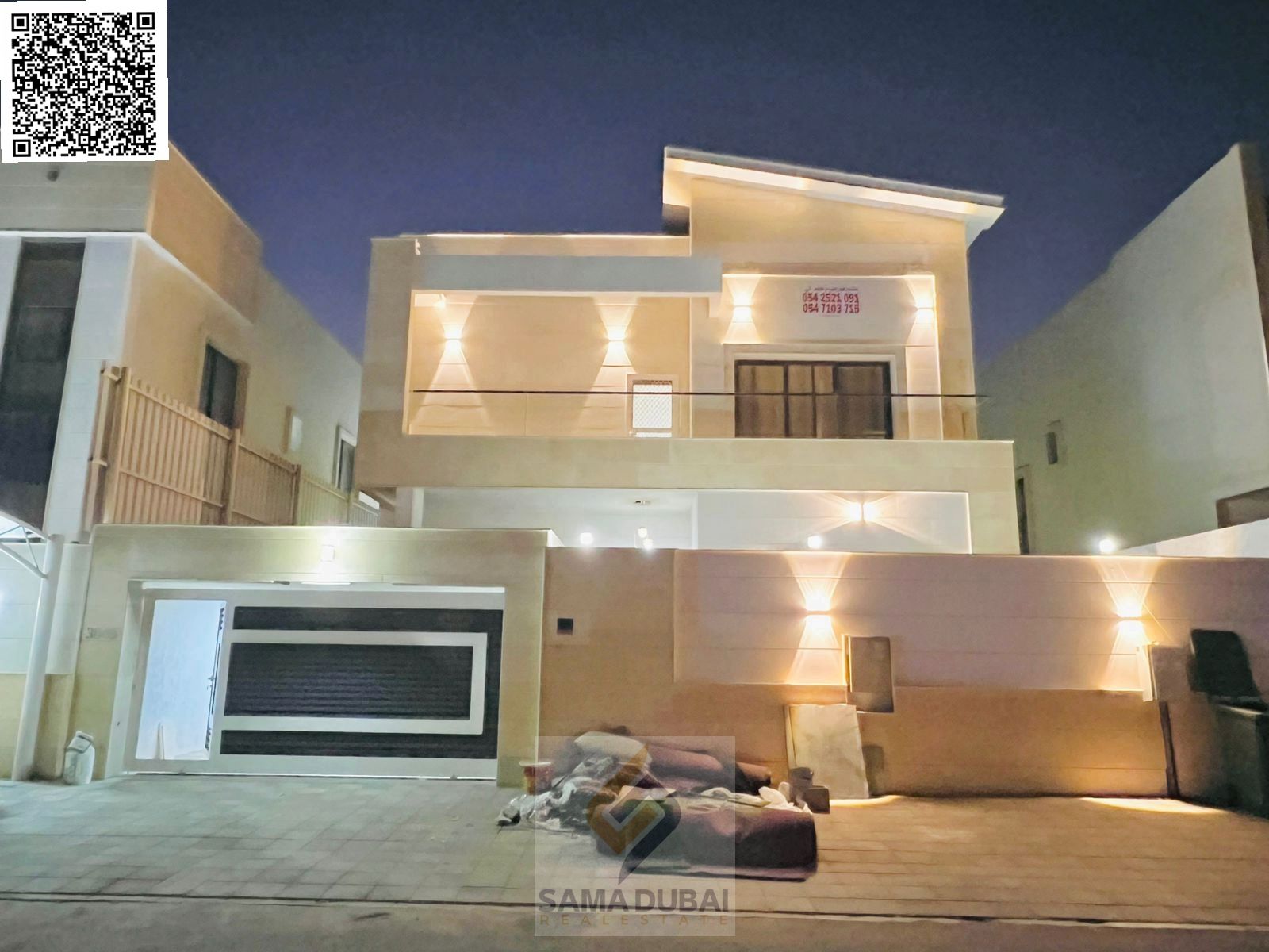Villa for rent in Al Yasmin – 5 master bedrooms + living room + hall + maid's room