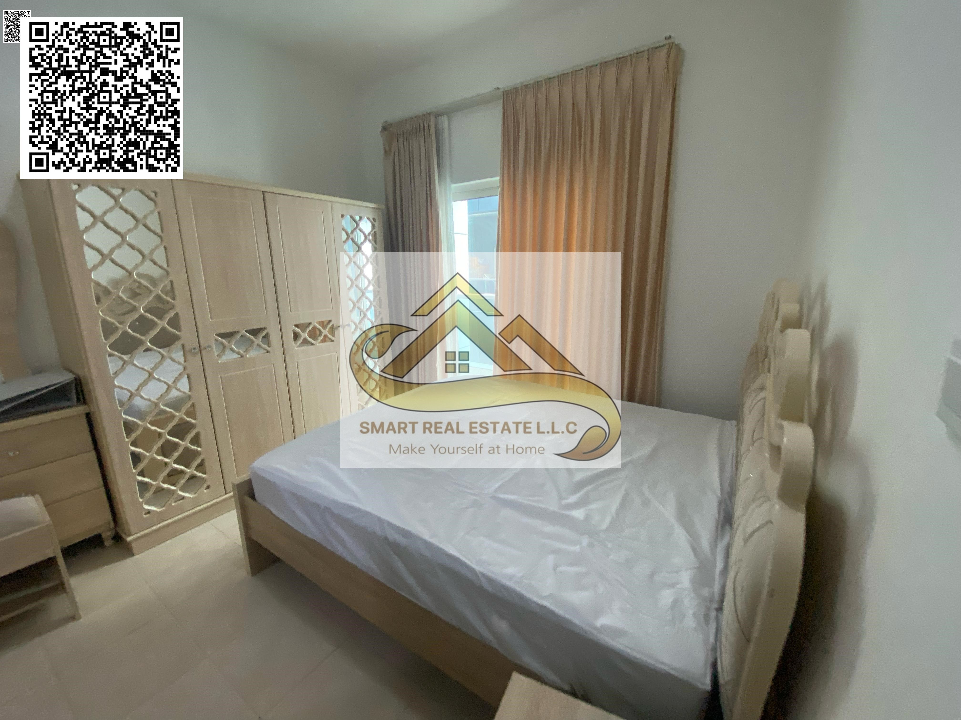 1 bhk Room in City Tower with a View of the Sheikh's Palace Living Room in City Tower View of the Sheikh's Palace Furnished Apartment for