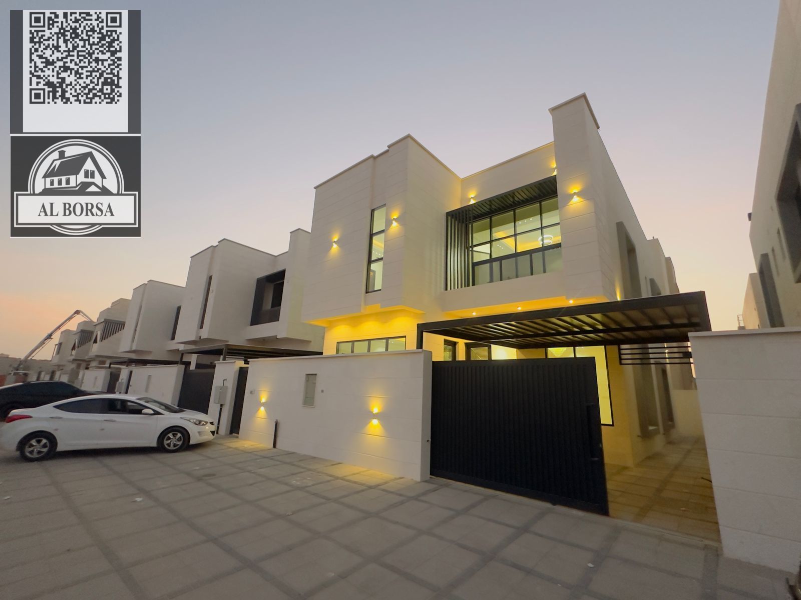 Villa for rent – Al Yasmin, Ajman | 5 master bedrooms, majlis, living room, maid's room | First occupancy, central air conditioning, directly beh