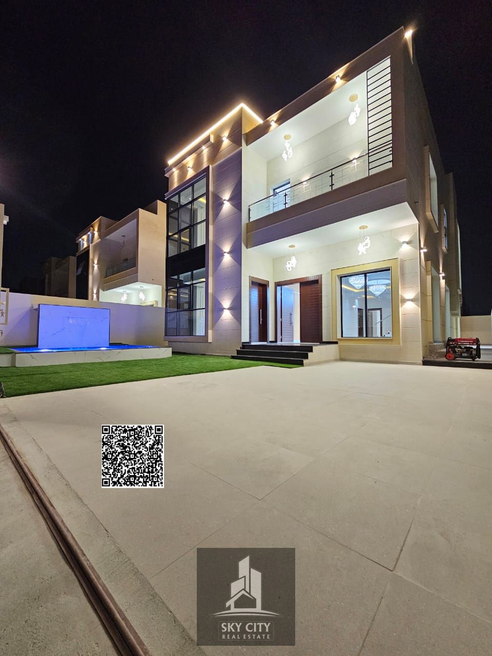 Villa with water, electricity, air conditioning, and a swimming pool, ready to move in. Only one year old.