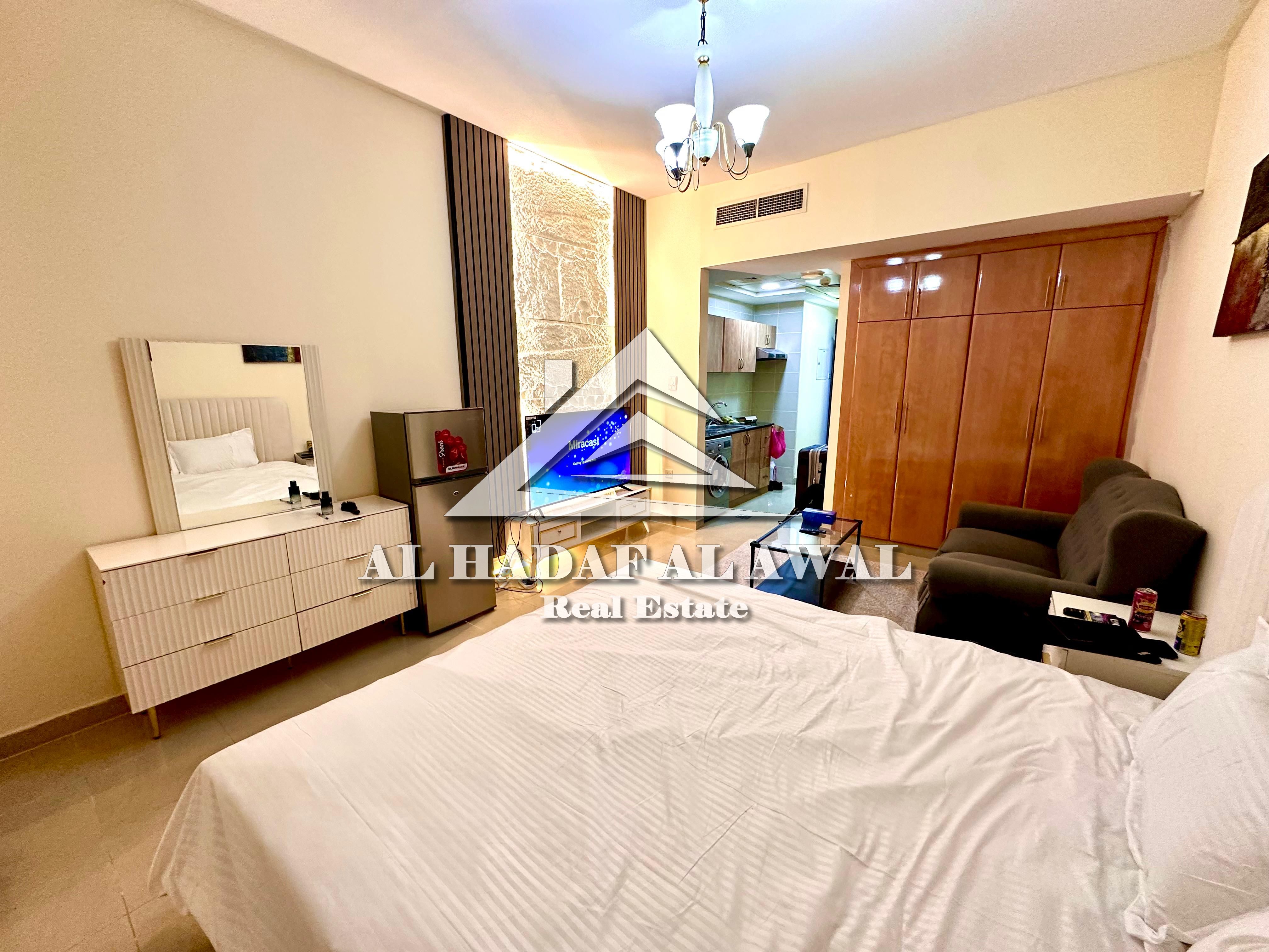 For monthly rent, Studio in Al MAJAZ3 area include all bills