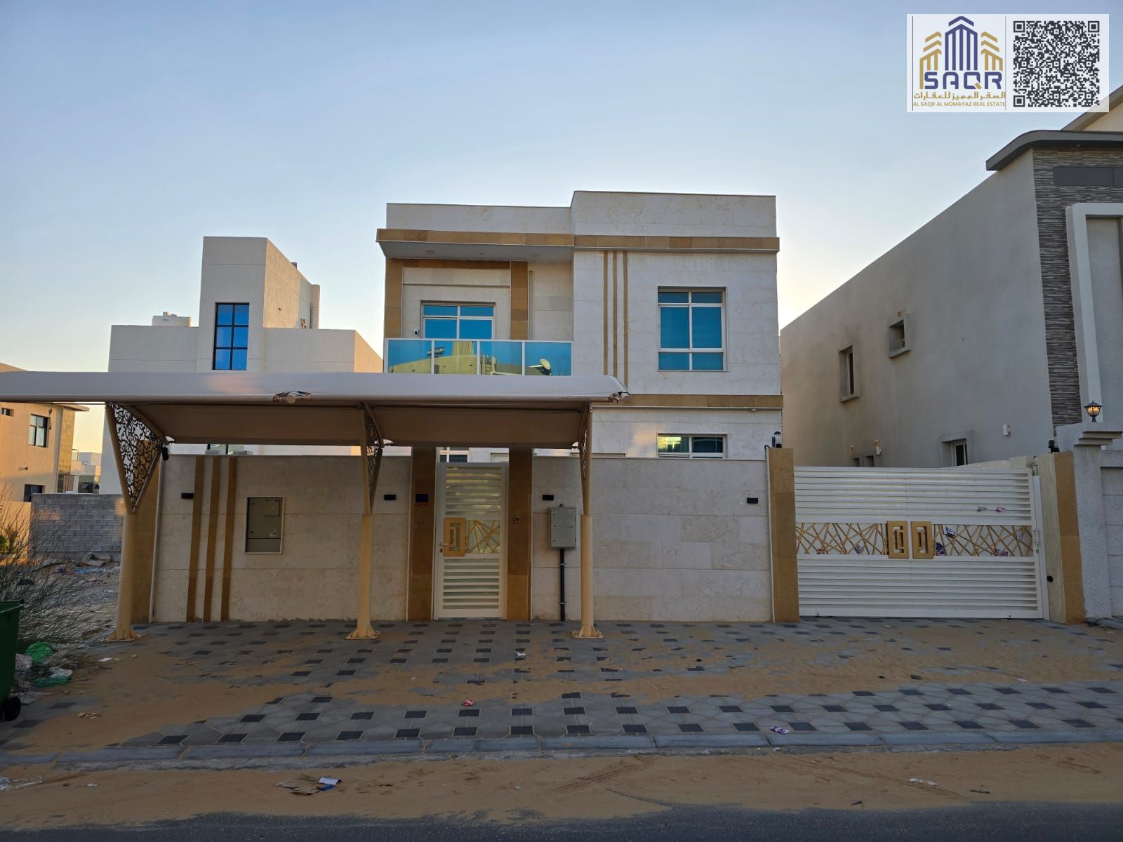 For Sale: 3-Bedroom Villa in Al Zahiyah. Price includes water, electricity, and air conditioning.