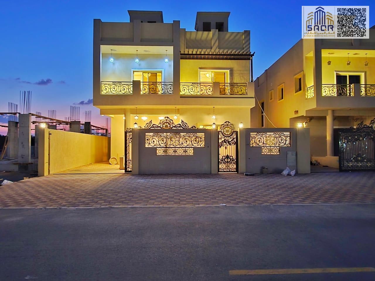 For Sale – Villa in Al Helio 2 – Ajman | 5 Master Bedrooms | Majlis and Living Room with Washrooms | Large Modern Kitchen + Dining Room | Freehold | P