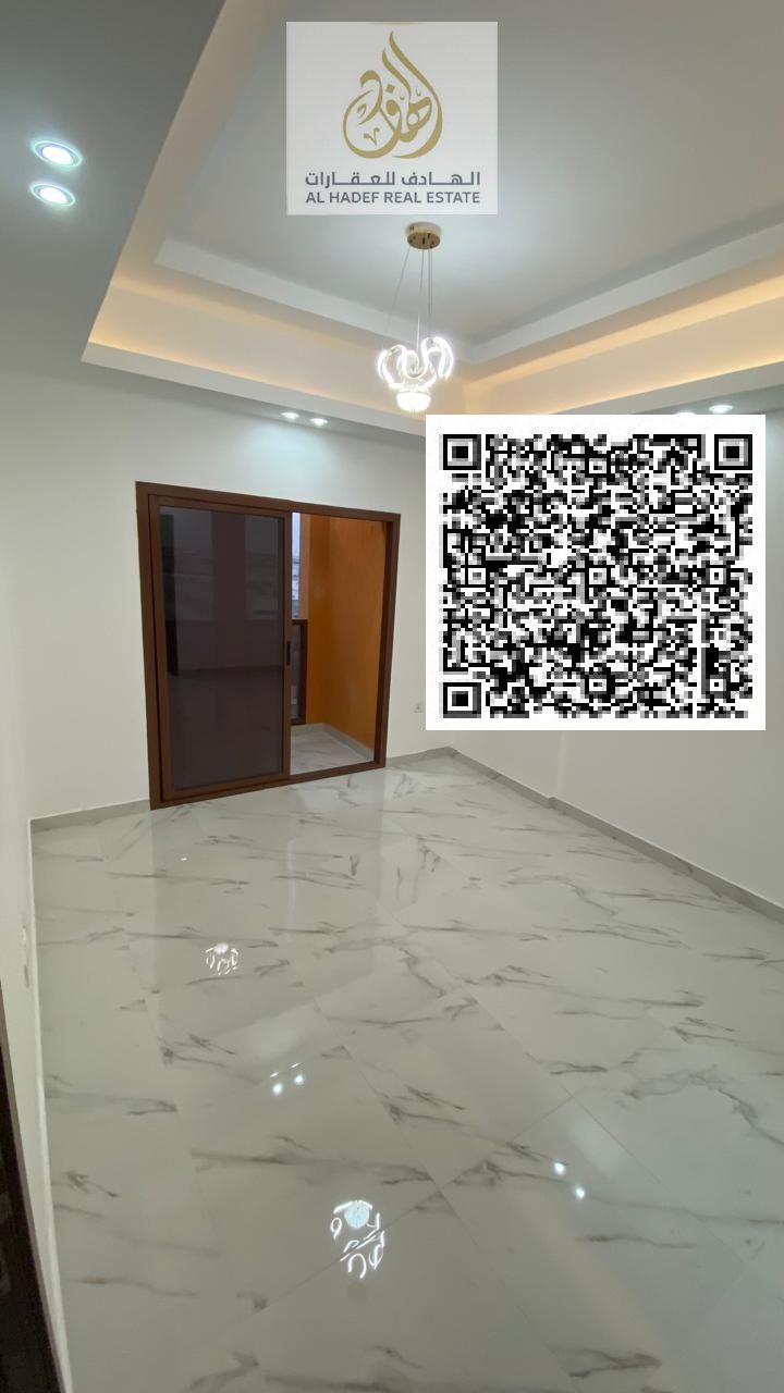 Two bedrooms and a living room in Al Muwaihat 3, new building, first occupant, 3 bathrooms, open view, super deluxe finishing, near Ajman Academy, 48,