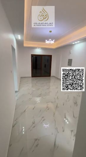 One bedroom and living room in Al Muwaihat 3, opposite Ajman Academy, brand new building, first occupancy, 2 bathrooms, open view, super deluxe finish