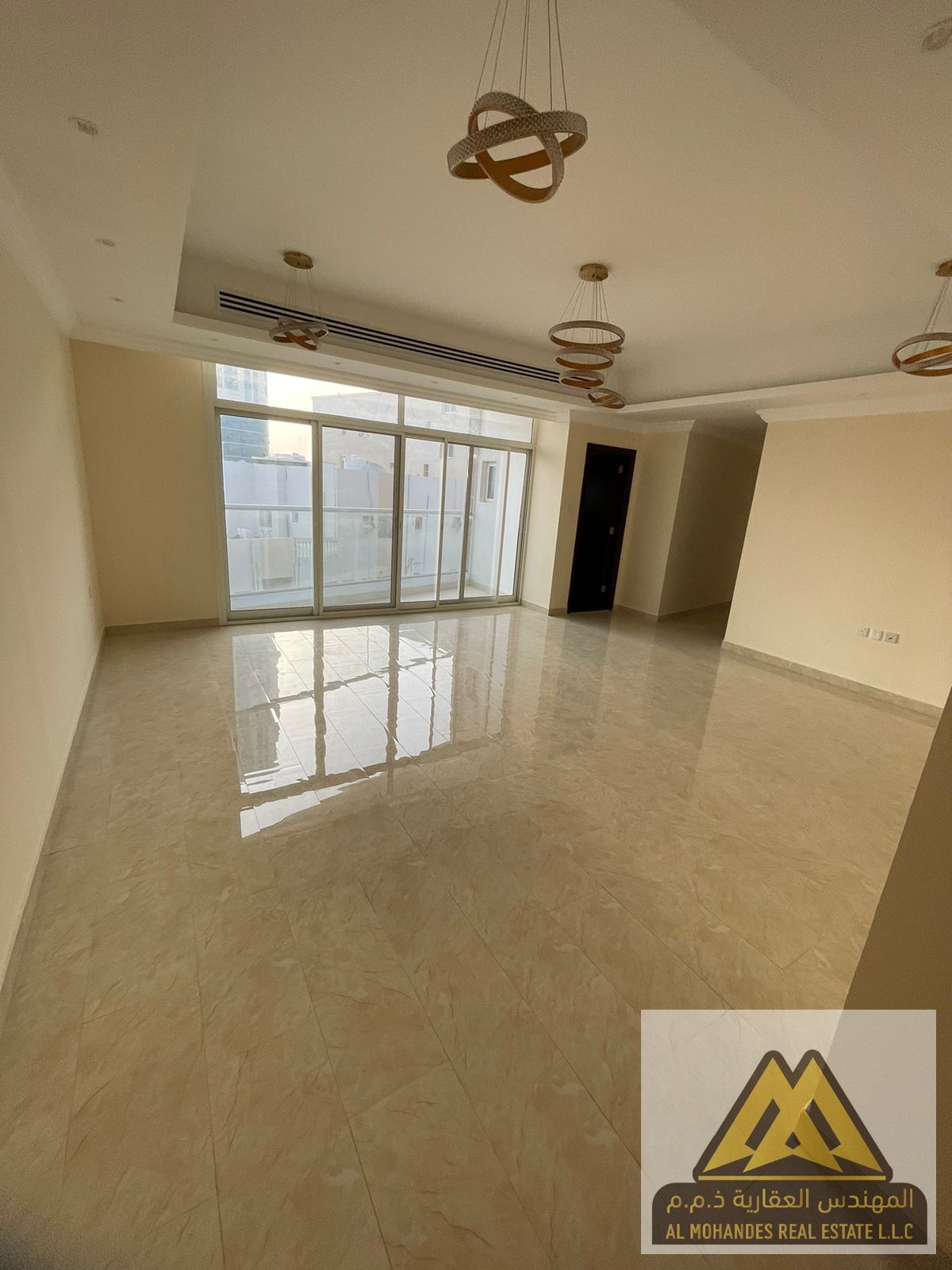 VIP 3-Bedroom Apartment for Rent – Al Rawda 2, Ajman, 2 Master Rooms, 3 Bathrooms, Balcony, Central AC, AED 62,000/year, 4–6 Installments.