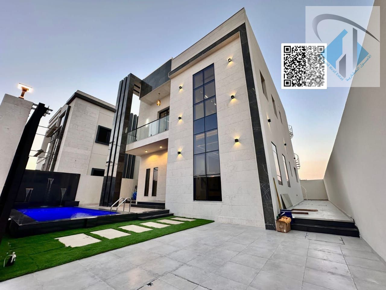 For sale, a new villa with a large yard, the first resident, close to the Mohammed bin Zayed exit, with the possibility of bank financing for a period