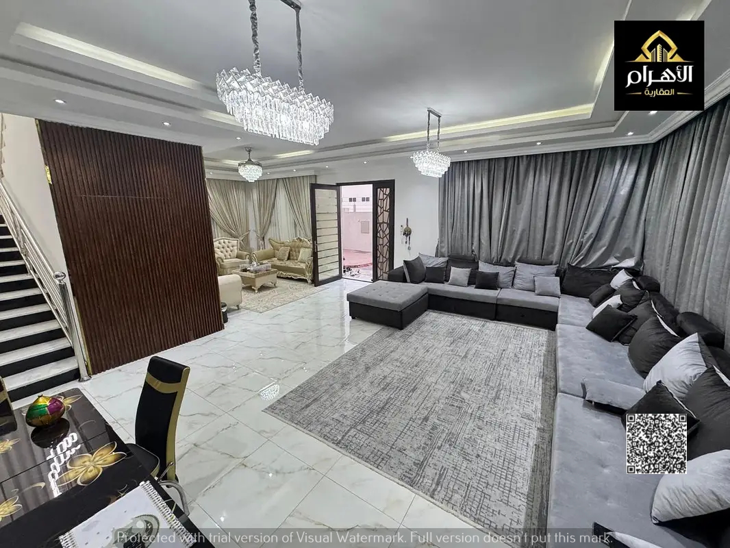 Villa for sale in Al Zahia | 4 master bedrooms | Land area 3014 sq ft | Includes electricity, water, and air conditioning