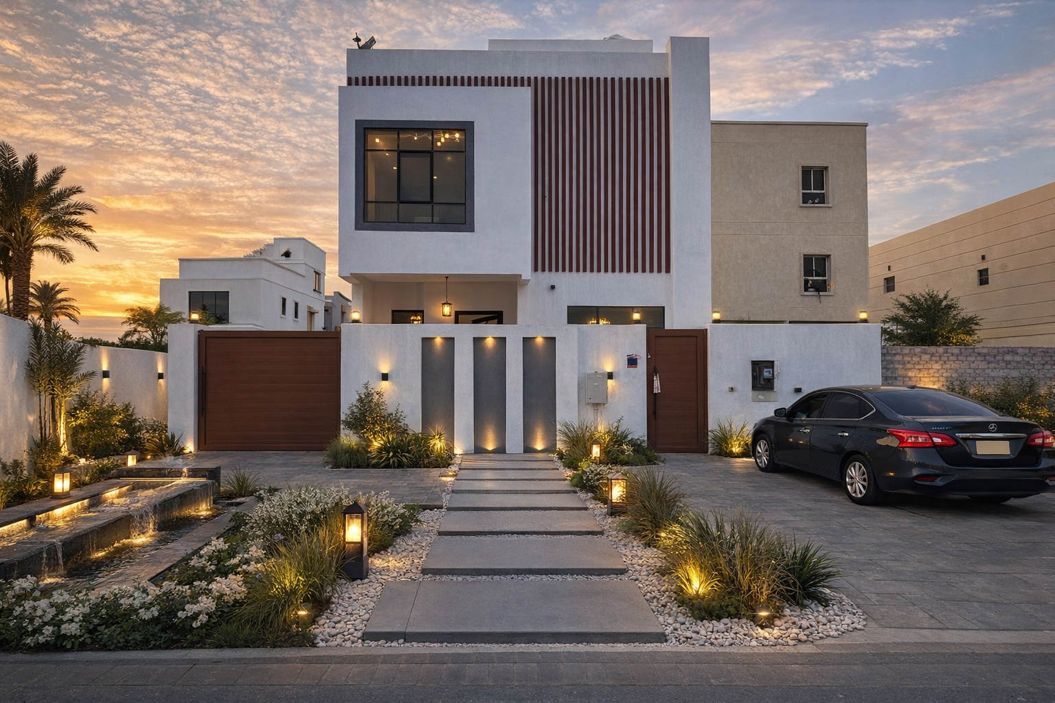 Ready-to-move-in villa in Al Zahia, five master bedrooms with a modern design and spacious areas, luxurious finishes, price includes electricity, wate
