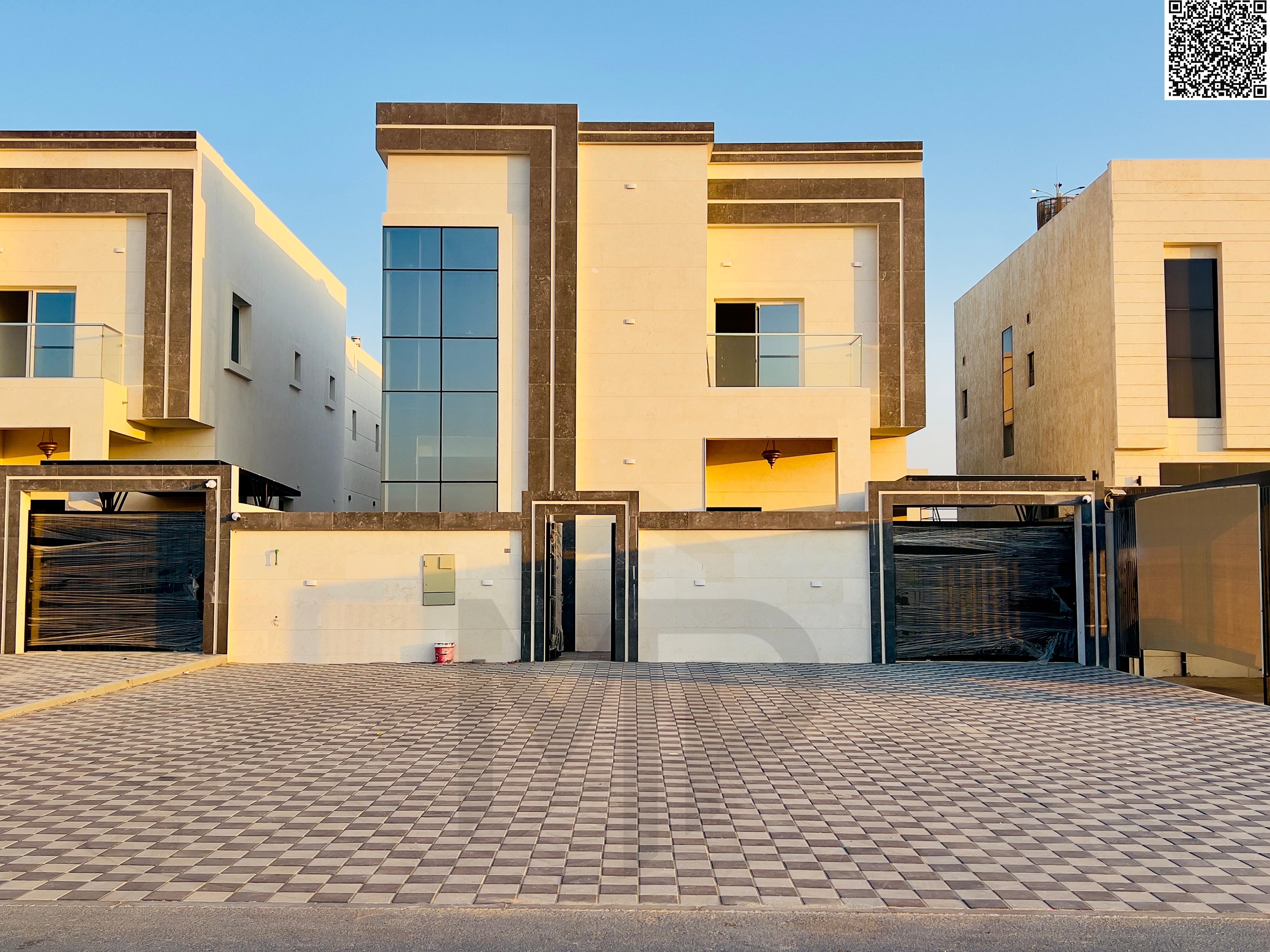Luxury villa in Al Zahia, Ajman, ready for immediate occupancy, featuring high-end finishes and spacious living areas. Freehold ownership available to