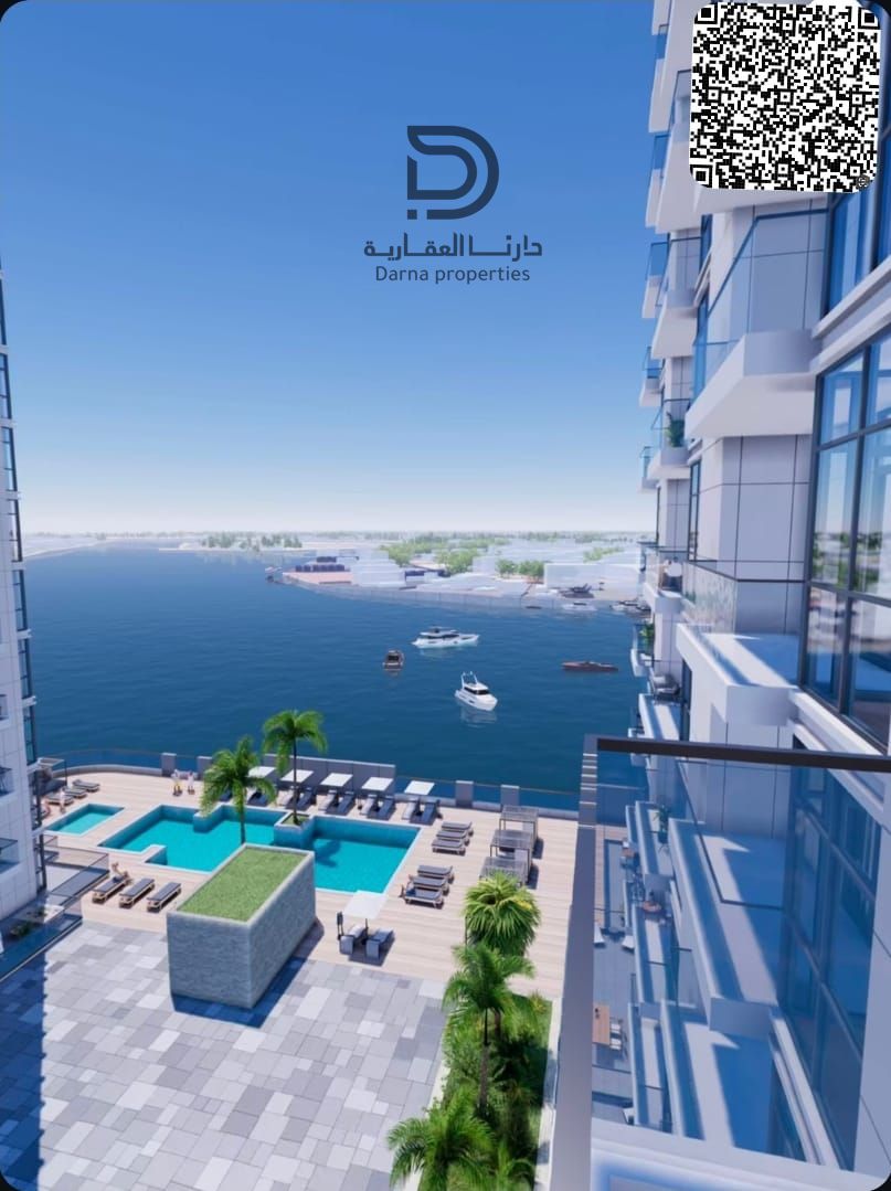 Creek Project, waterfront view, and installment plan with the developer, in the heart of Ajman.
