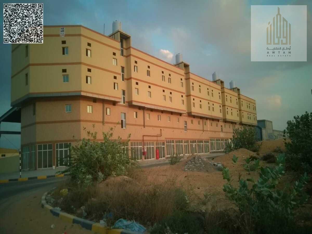 Industrial Building Details in Umm Al Thu'ub Area, Umm Al Quwain Emirate Area: 19,612 sq ft Building comprises 24 shops + 116 workers' accommodation