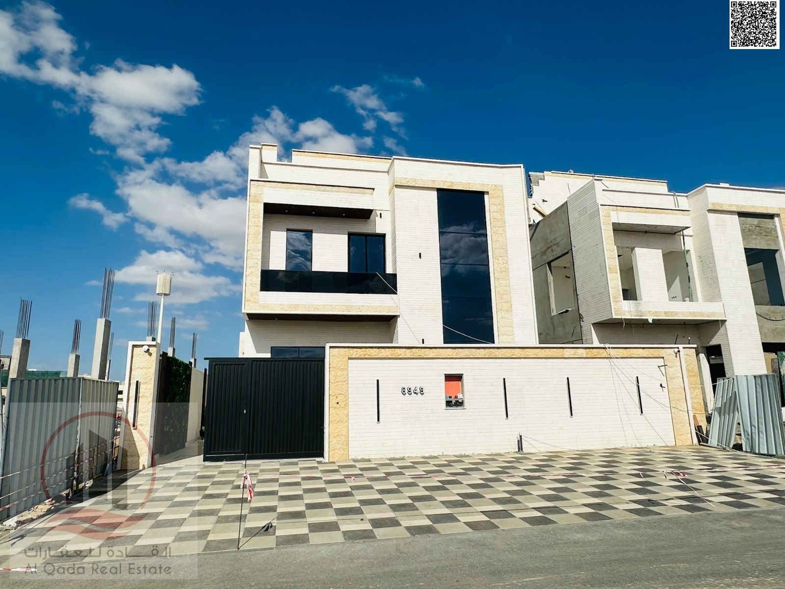 Villa for sale in Al Zahia area, Ajman. Elegant design, prime location. 5 master bedrooms, majlis, and living room. Registration fees included.