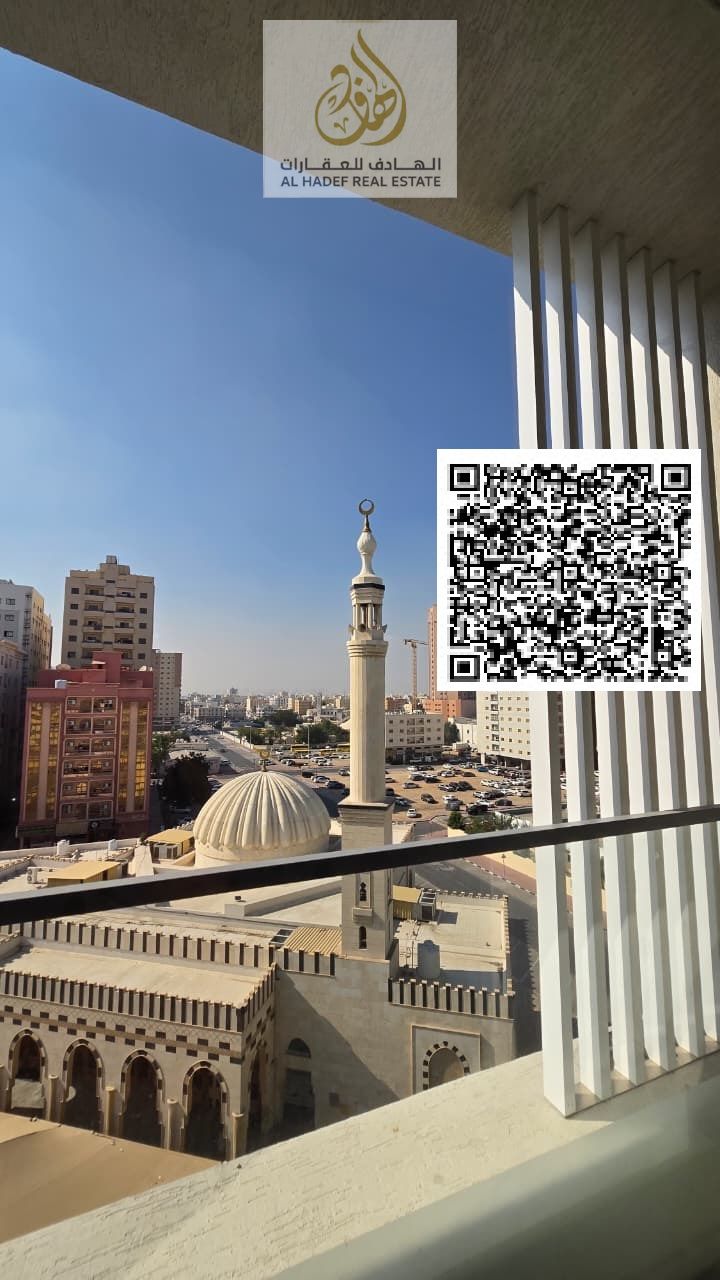 Two bedrooms and a living room, first occupancy in Al Nuaimiya 1, near Al Hikma School and Al Ittihad Street. Two bathrooms, balcony, built-in wardrob