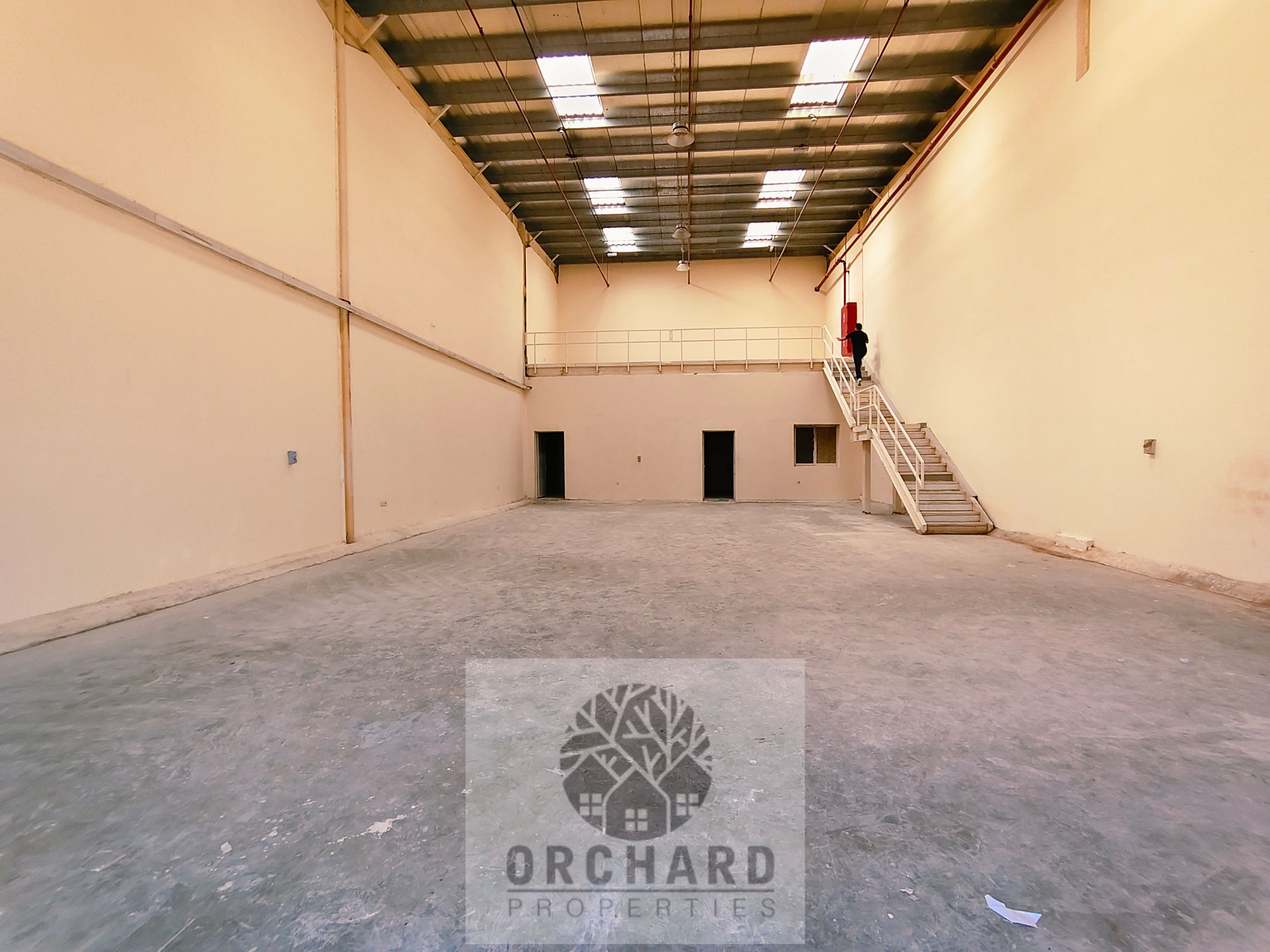 Prime location 3,600 sqft warehouse for rent, featuring 2 office spaces. Ideal for commercial or storage use. Rent: AED 130,000 per year.