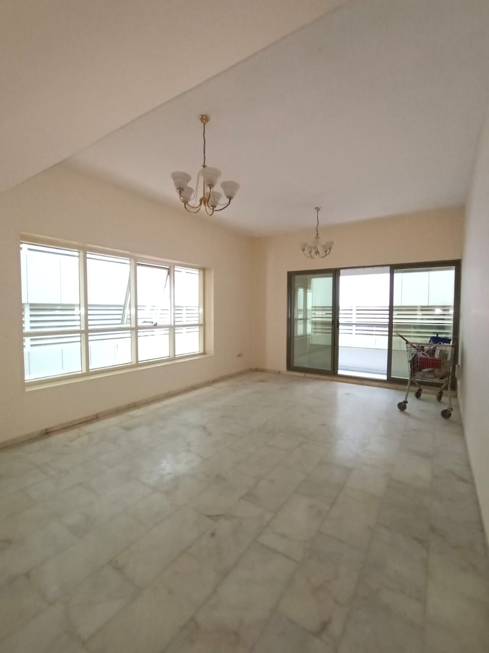 A distinctive apartment for rent in Al Taawun – Sharjah, featuring 2 bedrooms, hall, balcony, kitchen, and 2 bathrooms. Central AC, parking available,